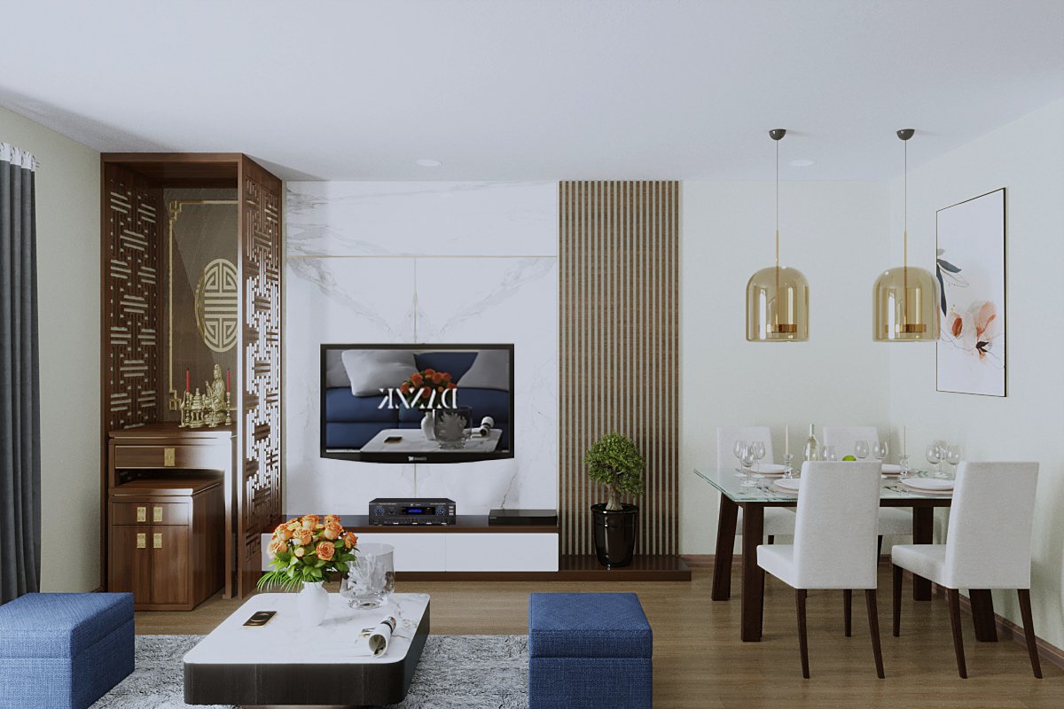 Thiết kế, thi công nội thất căn hộ chung cư Lạc Hồng Westlake, Tây Hồ, Hà Nội.